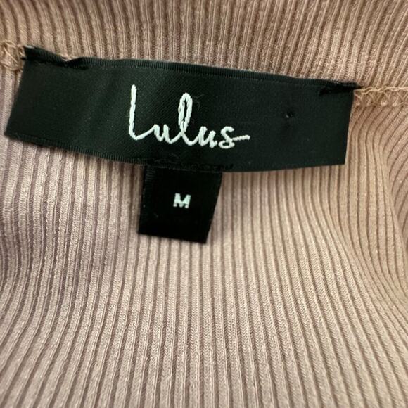 Lulus Mauve Ribbed Bodysuit Size Medium - Picture 3 of 3